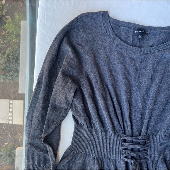 Gray Cotton Sweater Dress - Picture 6 of 14